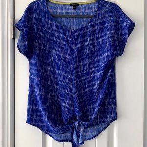 Ann Taylor Blue Tie-Up Top